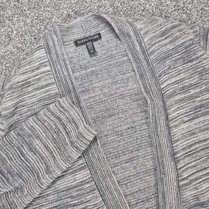 Eileen Fisher‎ Cardigan Women's Small Grey Organic Cotton Blend Notch Collar